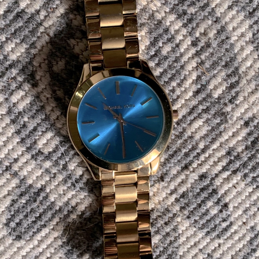 Blue face watch